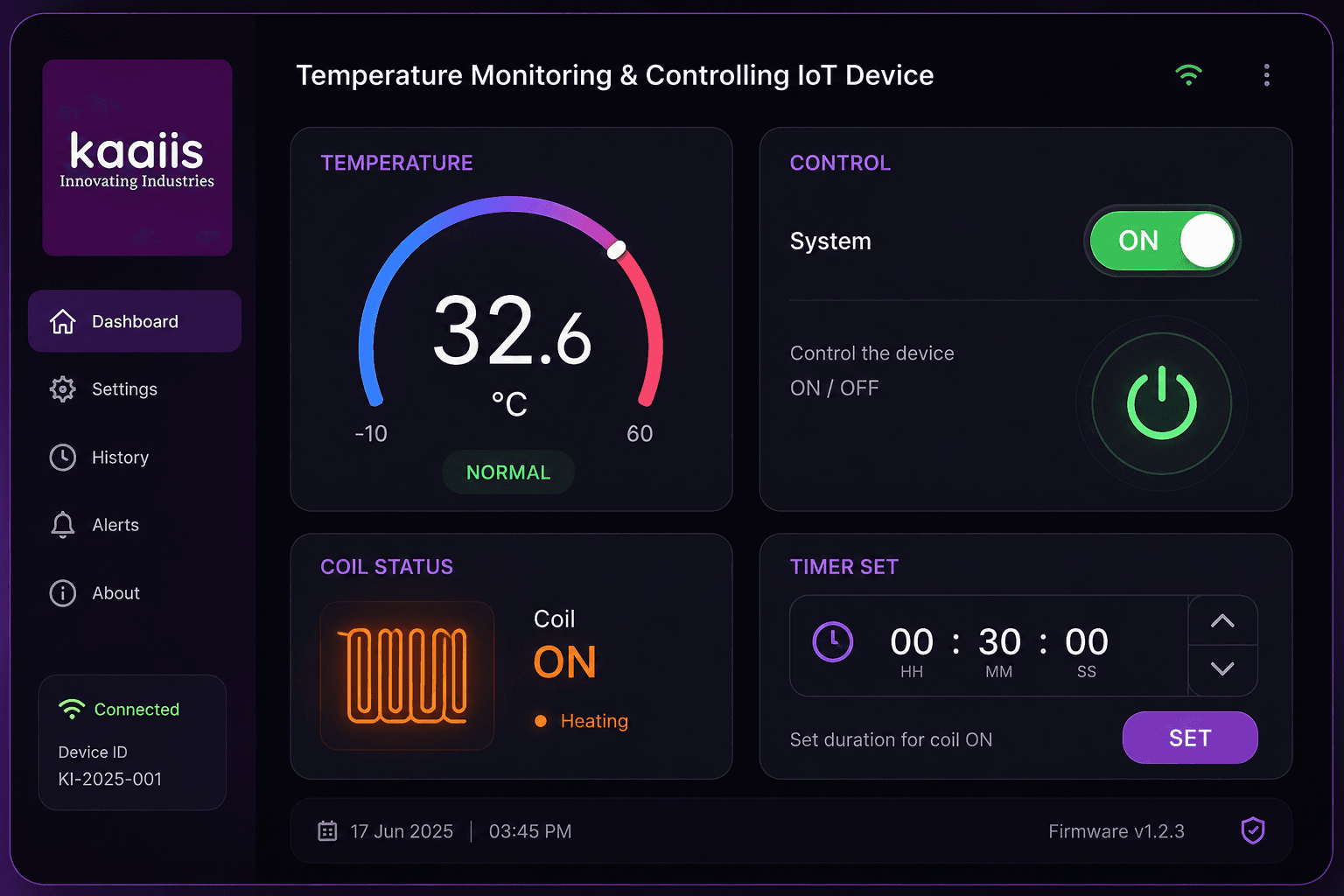 Industrial Temperature Monitoring & Control IoT Device